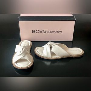 SOLD - BCBG Generation Zexanna Bianca - Cream Flat Women’s Sandals- NEW!